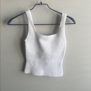 Babaton Cream Ribbed Tank Top